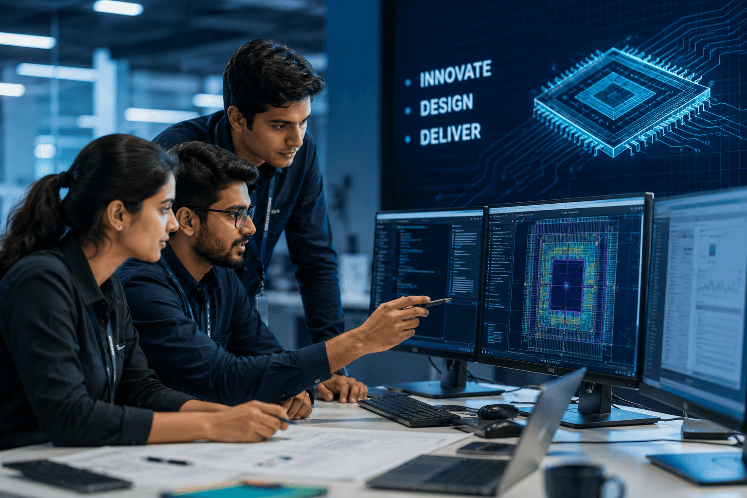 Turnkey ASIC design engineer running verification at Silicon Patterns Hyderabad lab